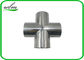3 ए मानक स्वच्छता लंबे टेंगेंट क्रॉस फिटिंग स्टेनलेस स्टील बट वेल्ड
